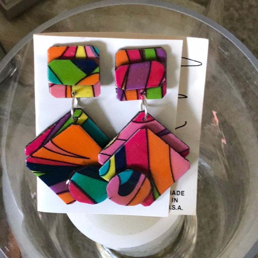 PUCCI print style multicolored earrings